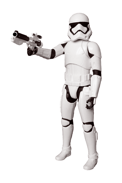 First Order Stormtrooper Posingwith Blaster PNG