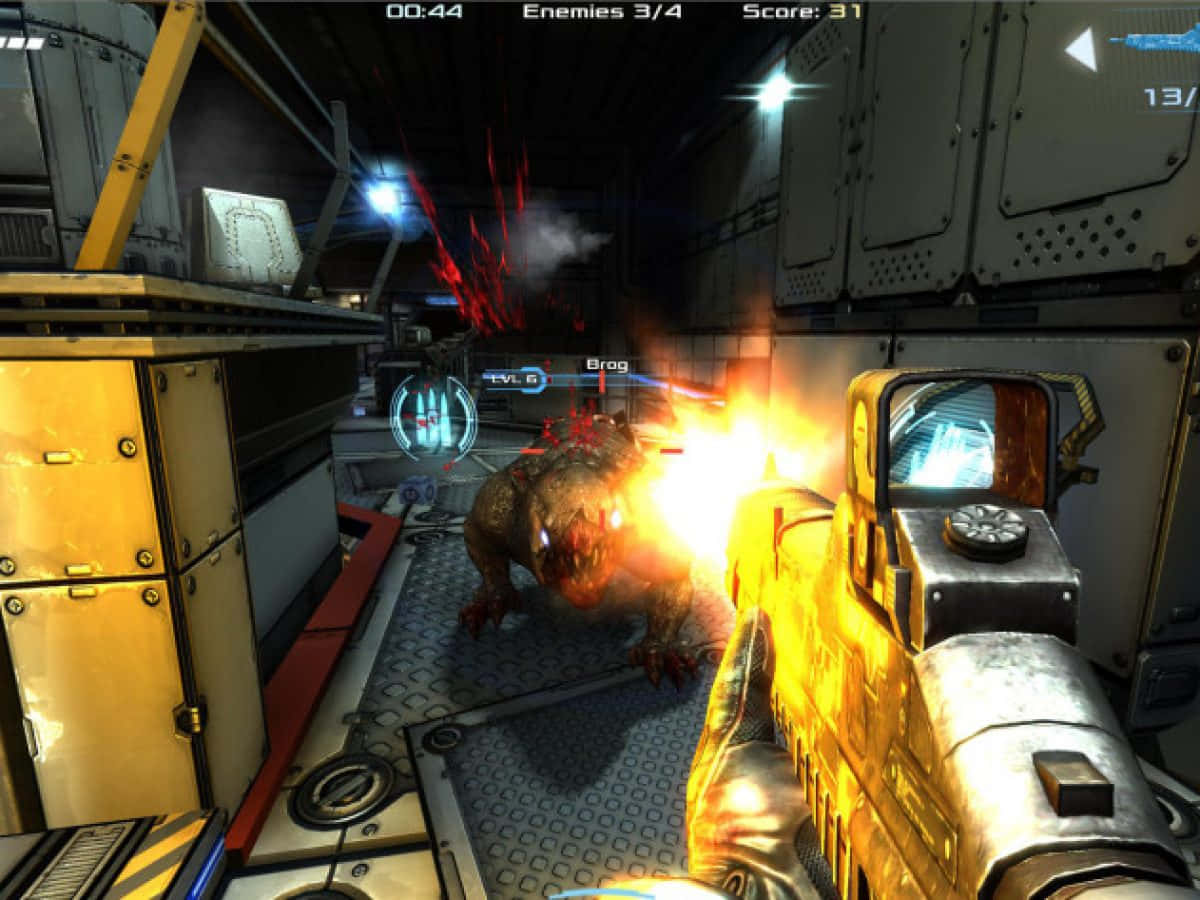 Explosive Action in a First-Person Shooter Game Wallpaper