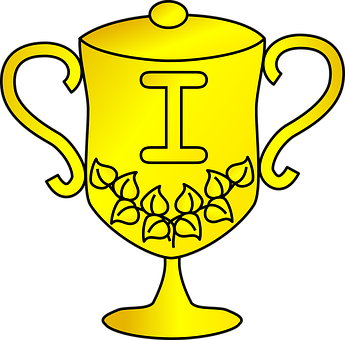 First Place Trophy Vector Illustration PNG