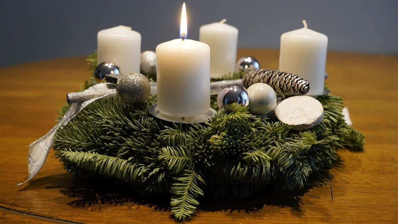 Eerste Zondag Van Advent Kaarsarrangement Achtergrond