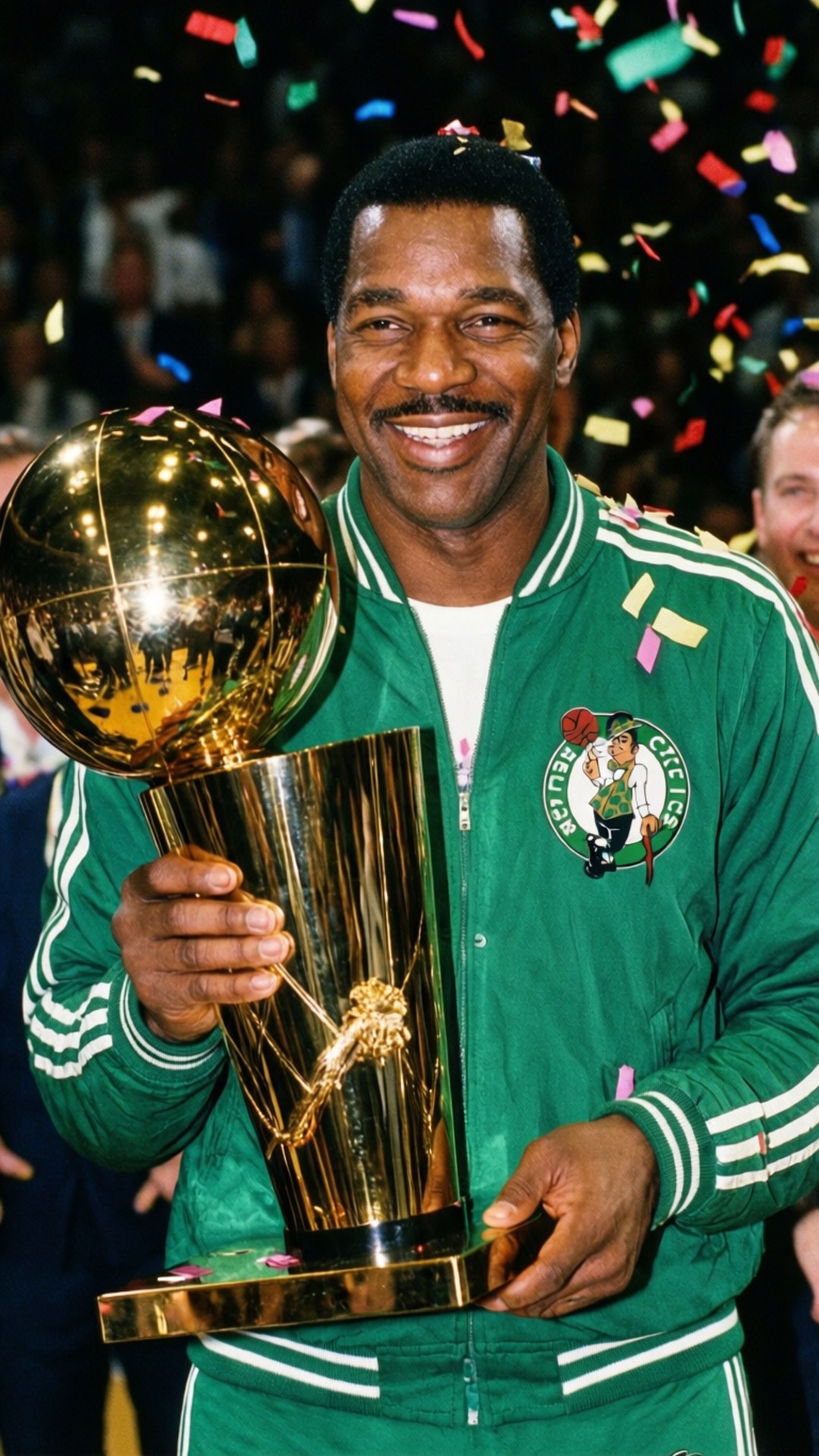 Robert Parish viert het NBA-kampioenschap van 1981.