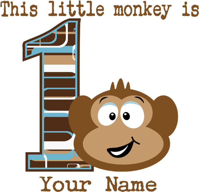 First_ Birthday_ Monkey_ Customizable_ Banner PNG