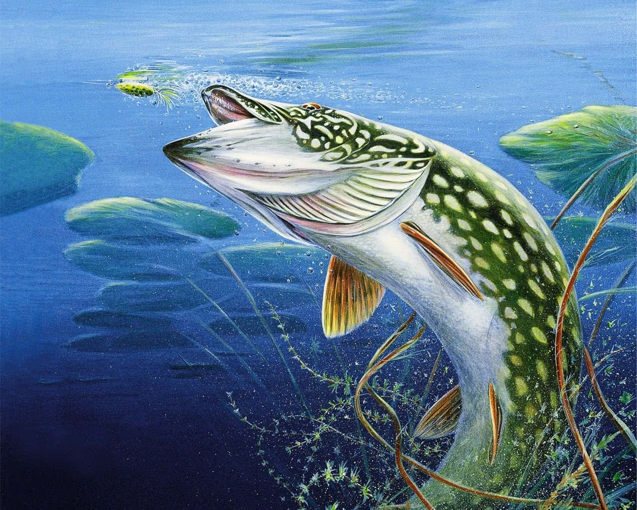 Colorful Fish Swimming in Seascape Wallpaper