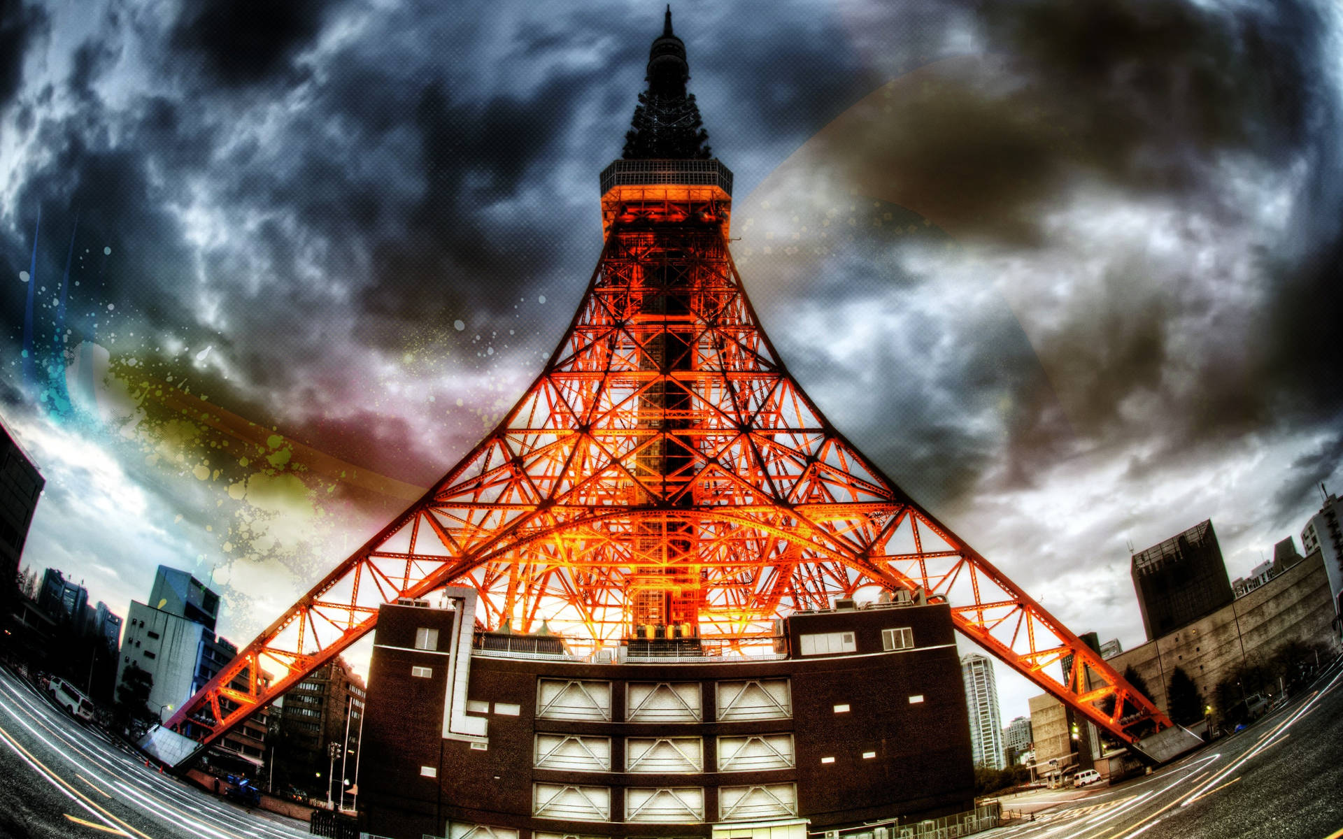 Fish-eye Perspective Tokyo Tower Picture