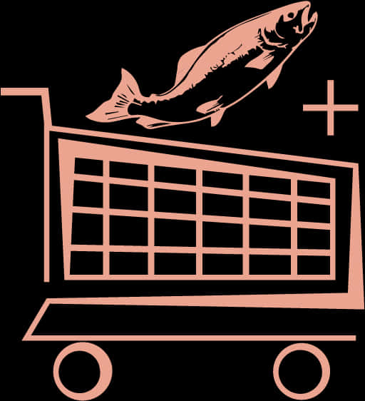 Fish Plus Shopping Cart Icon PNG