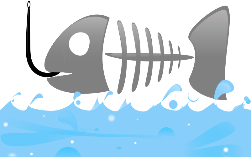 Fish Skeleton Cartoonon Hook PNG