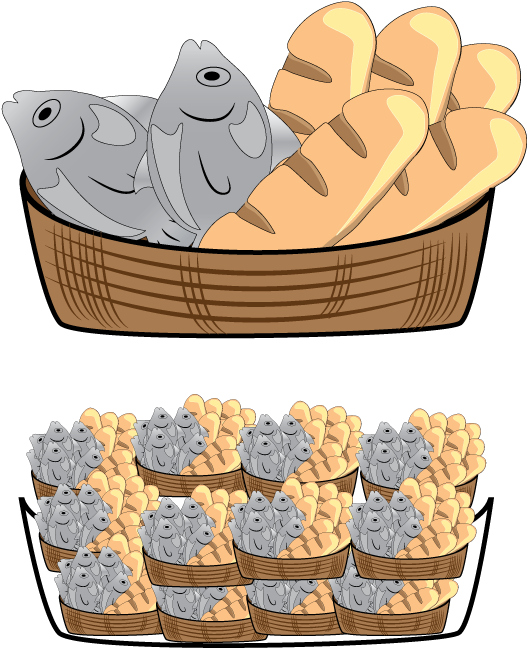 Fishand Bread Baskets Illustration PNG