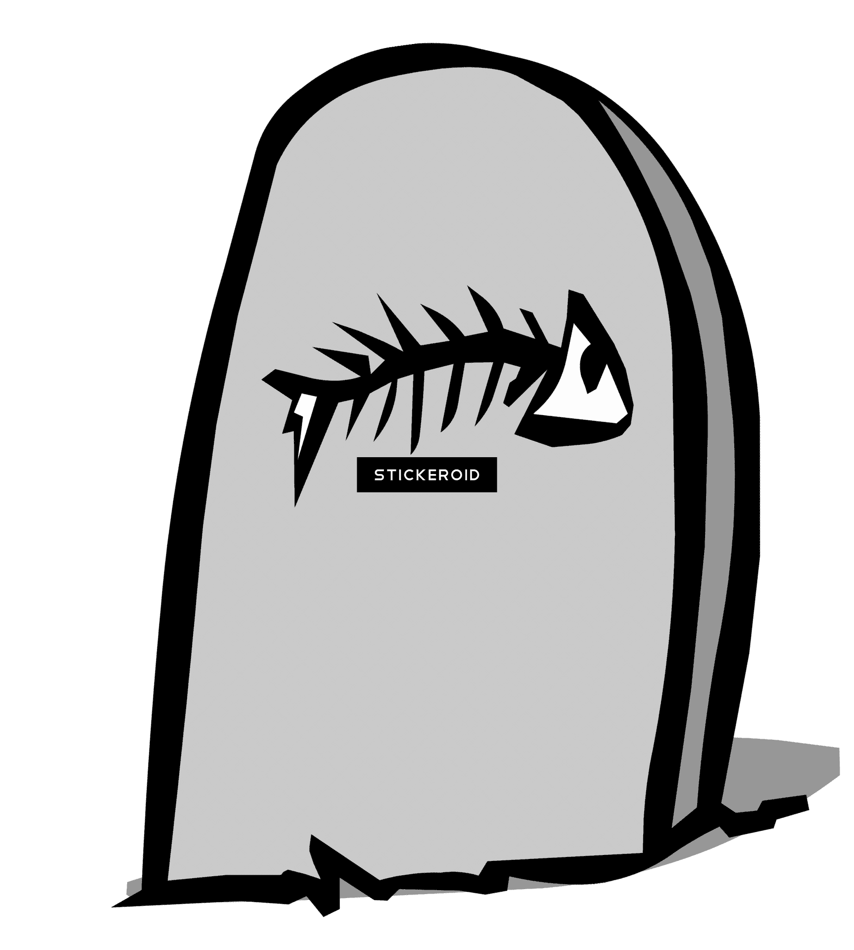 Fishbone Tombstone Graphic PNG