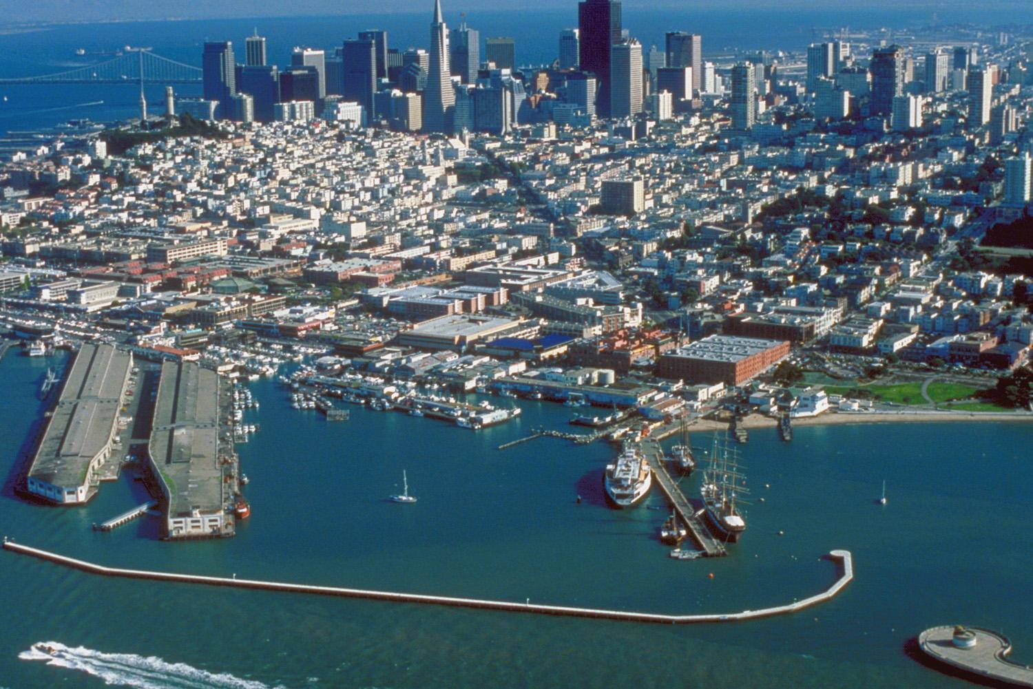 Fishermans Wharf Aerial City View Picture