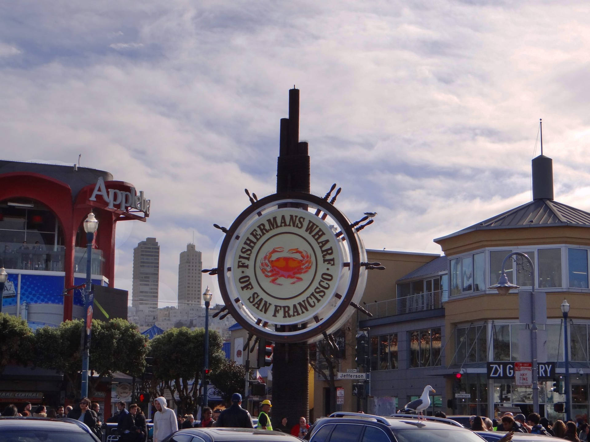 Fishermans Wharf Cloudy Day Wallpaper
