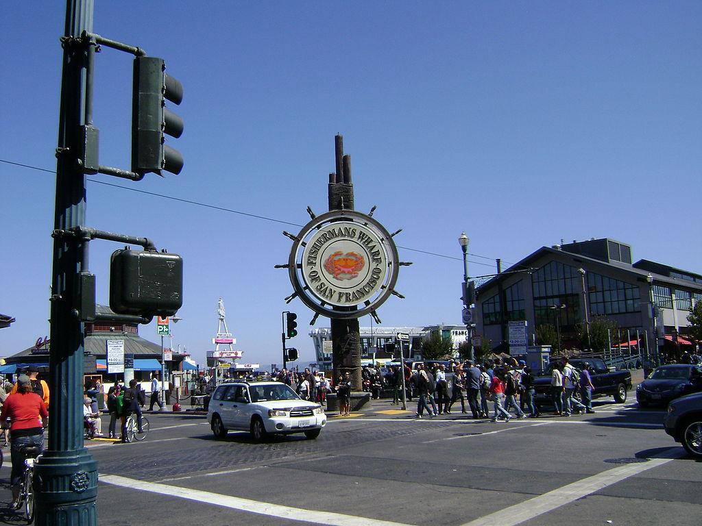 Fishermans Wharf Sign And Street Intersection Wallpaper