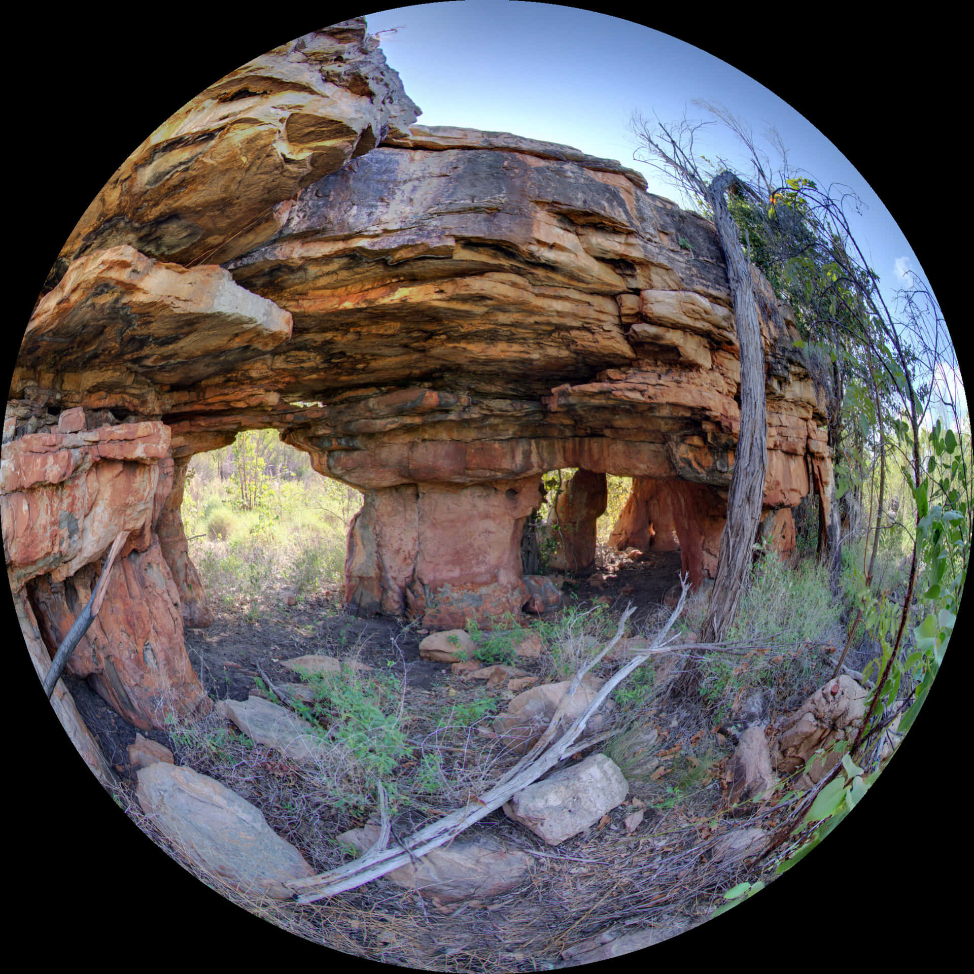 A Circular View Of A Rock Formation