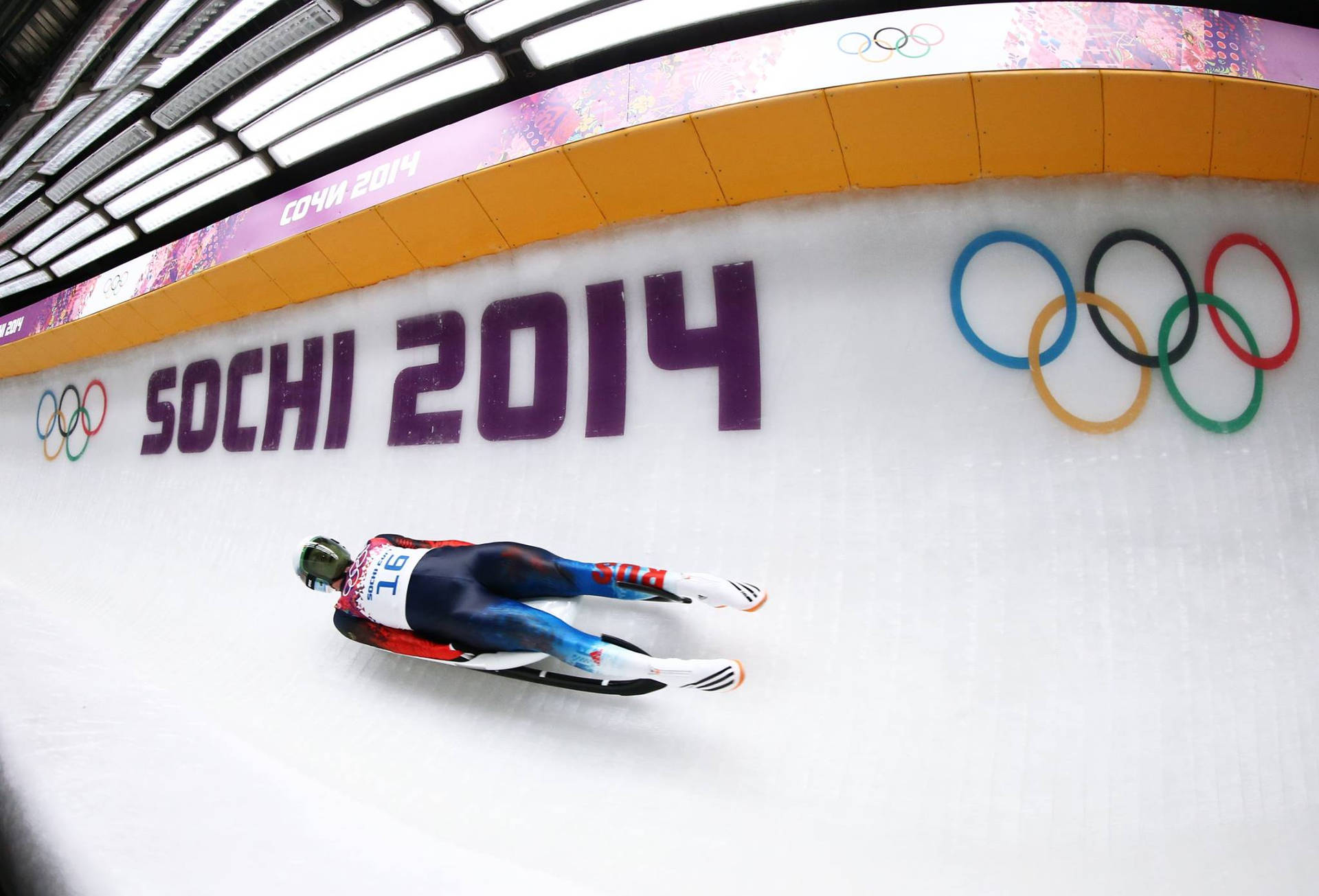 Fisheye Shot Luge At Sochi 2014 Wallpaper