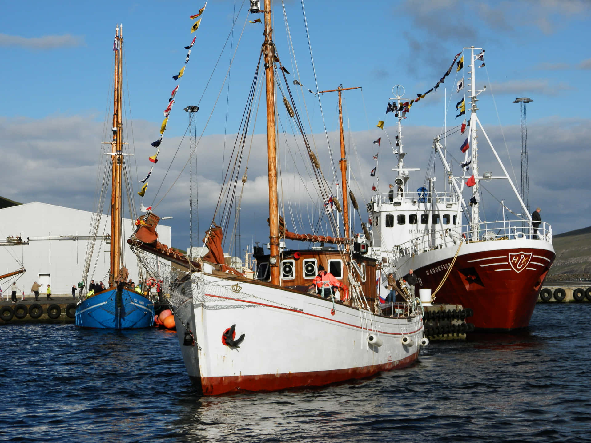 Fishing Boats In Thorshavn Wallpaper