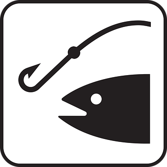 Fishing Hookand Fish Icon PNG
