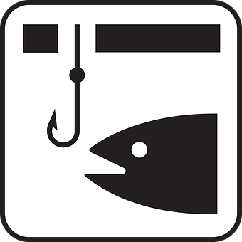 Fishing Hookand Fish Icon PNG