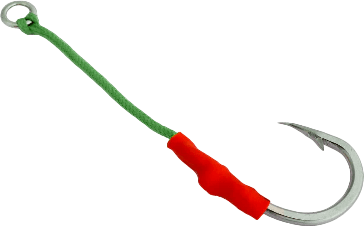 Fishing Hookwith Green Lineand Red Handle.png PNG