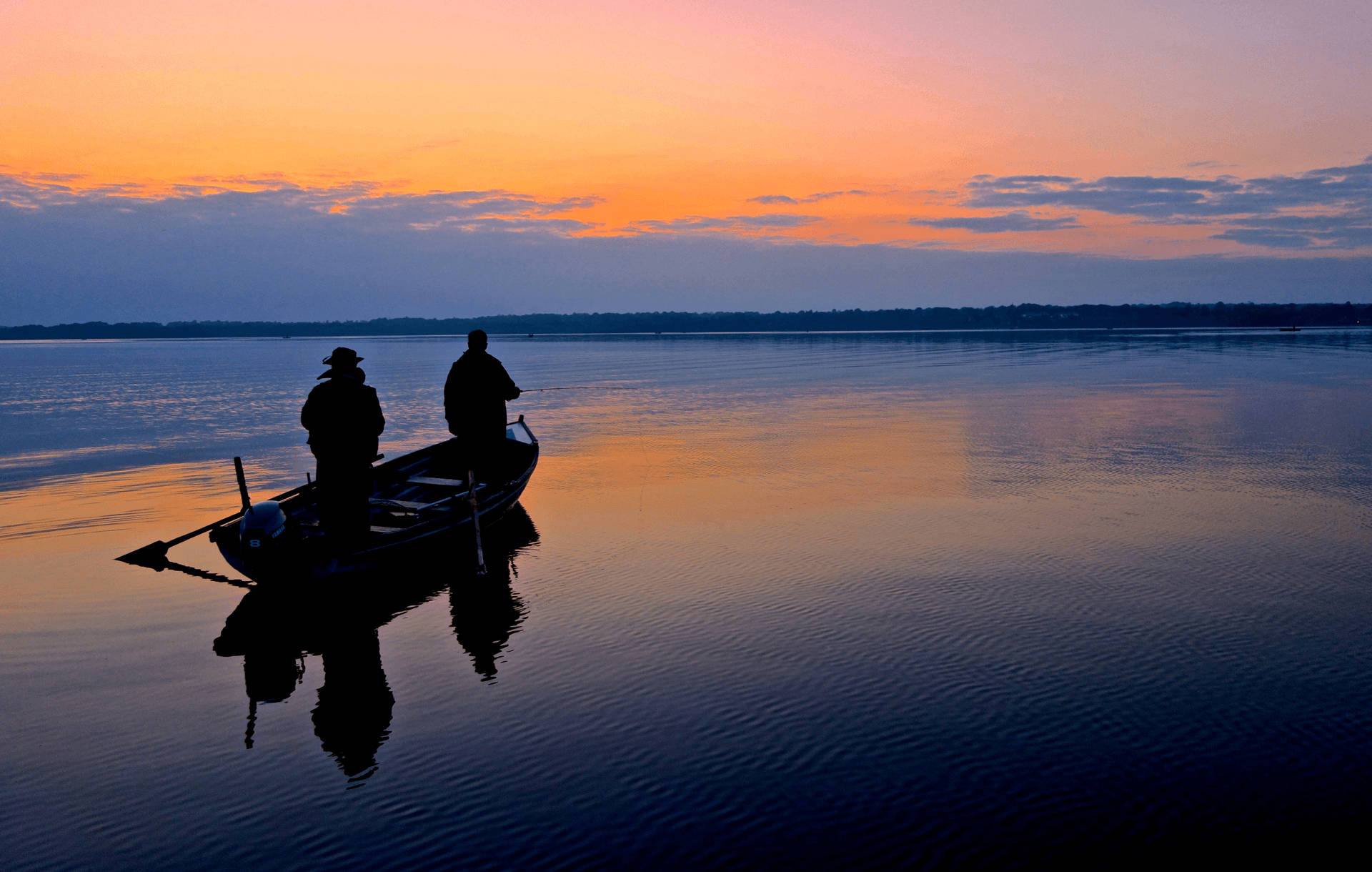 Fishing In Lake Sunset