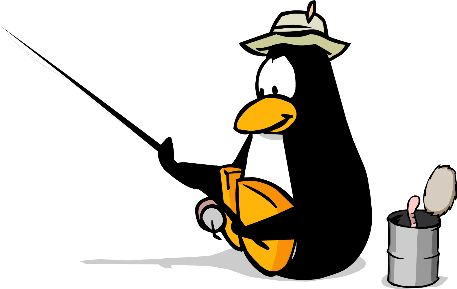 Fishing Penguin Cartoon PNG