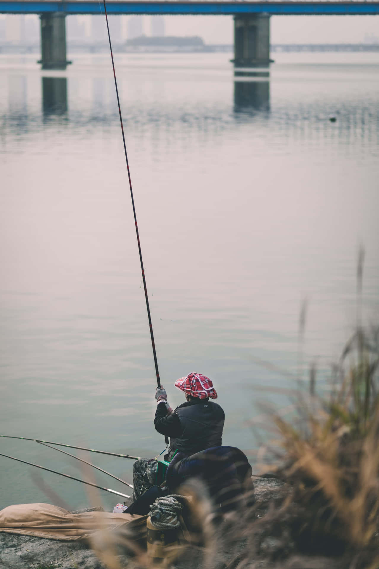 Temadi Pesca Per Lo Schermo Del Telefono Sfondo