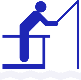 Fishing Pictogram Blue Figure PNG