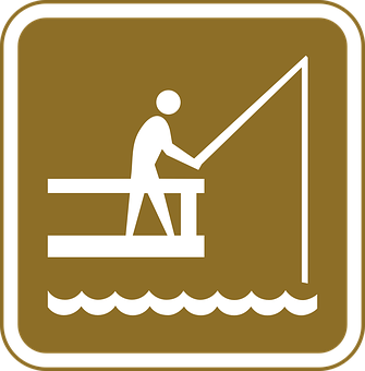 Fishing Pictogram Brown Background PNG