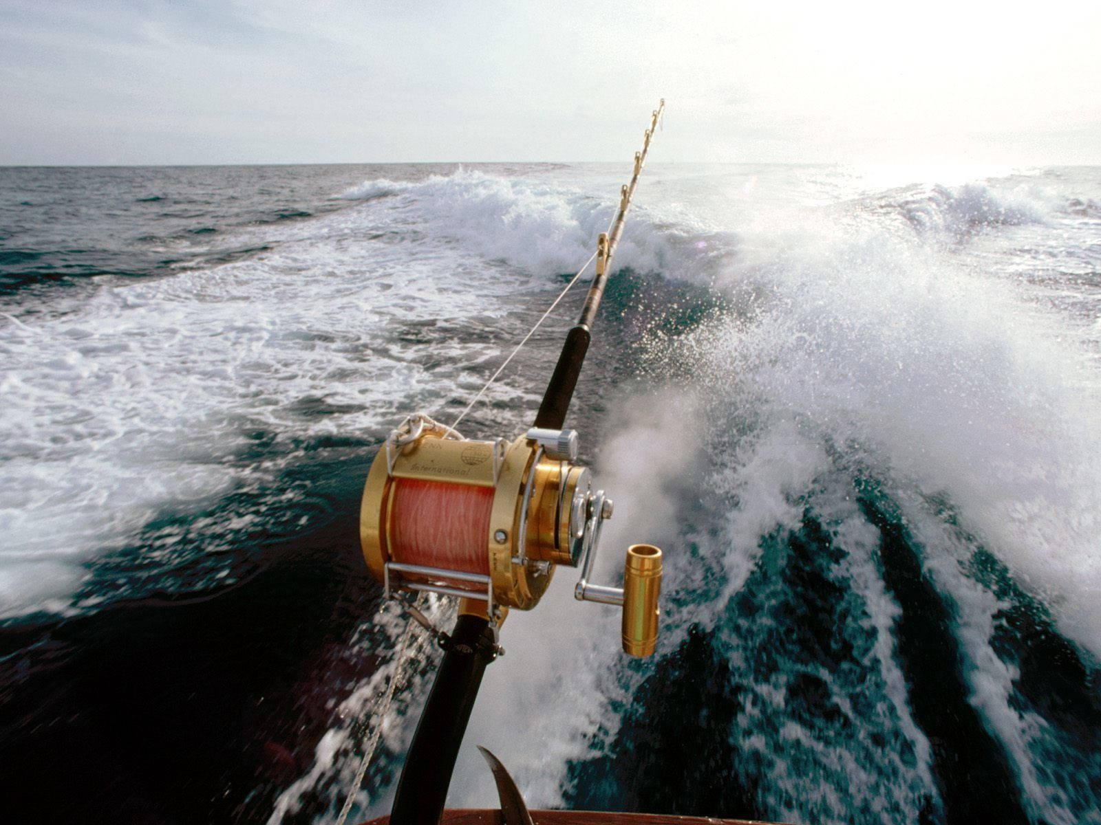 Fishing Rod Moving Boat Wallpaper