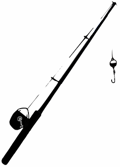 Fishing Rodand Hook Silhouette PNG