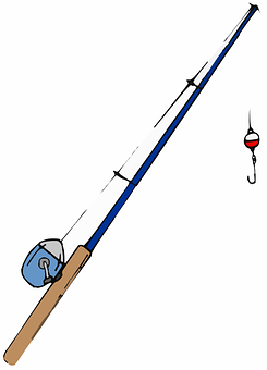 Fishing Rodand Reel Illustration PNG