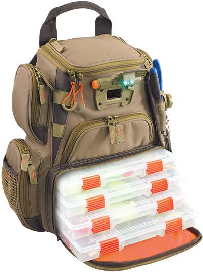 Fishing Tackle Backpackwith Storage Boxes PNG