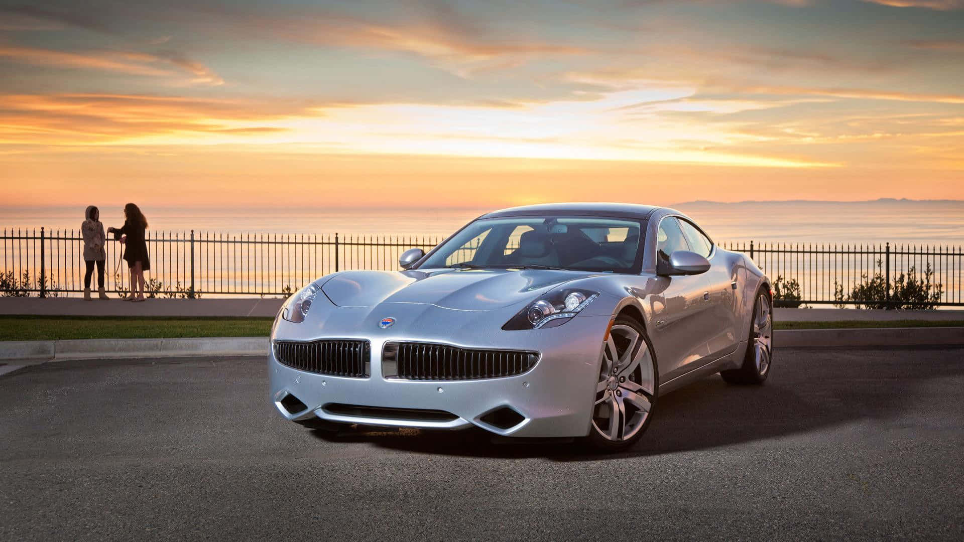 Fisker Electric Vehicle on a Scenic Road Wallpaper