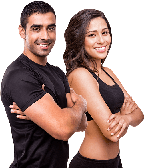 Fit Couple Posing Together PNG
