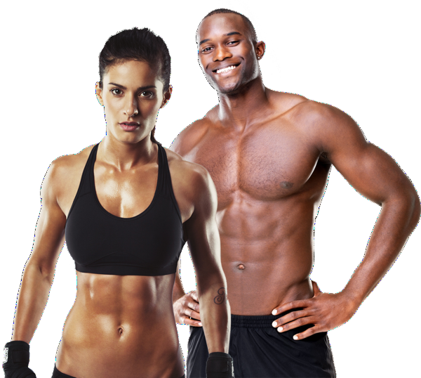 Fit Couple Posingfor Fitness Advertisement PNG