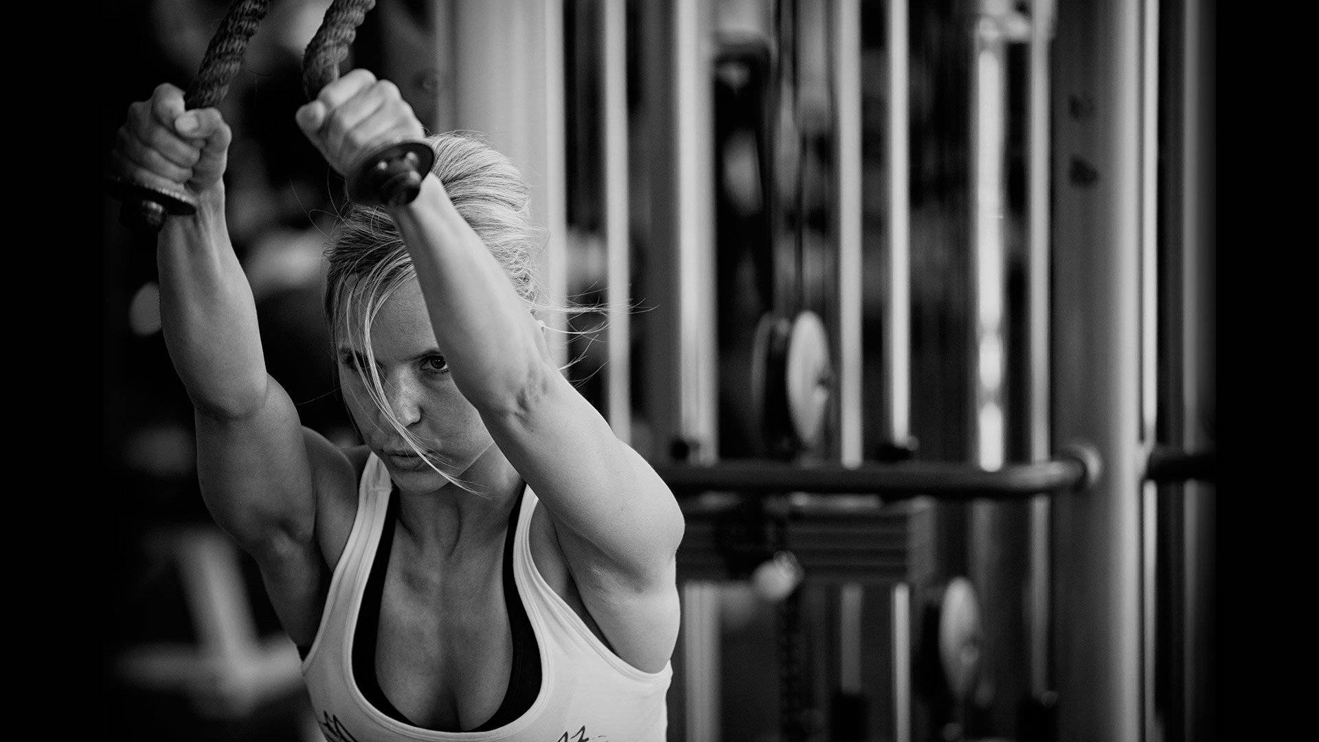 Fit Woman Black And White Photo Wallpaper