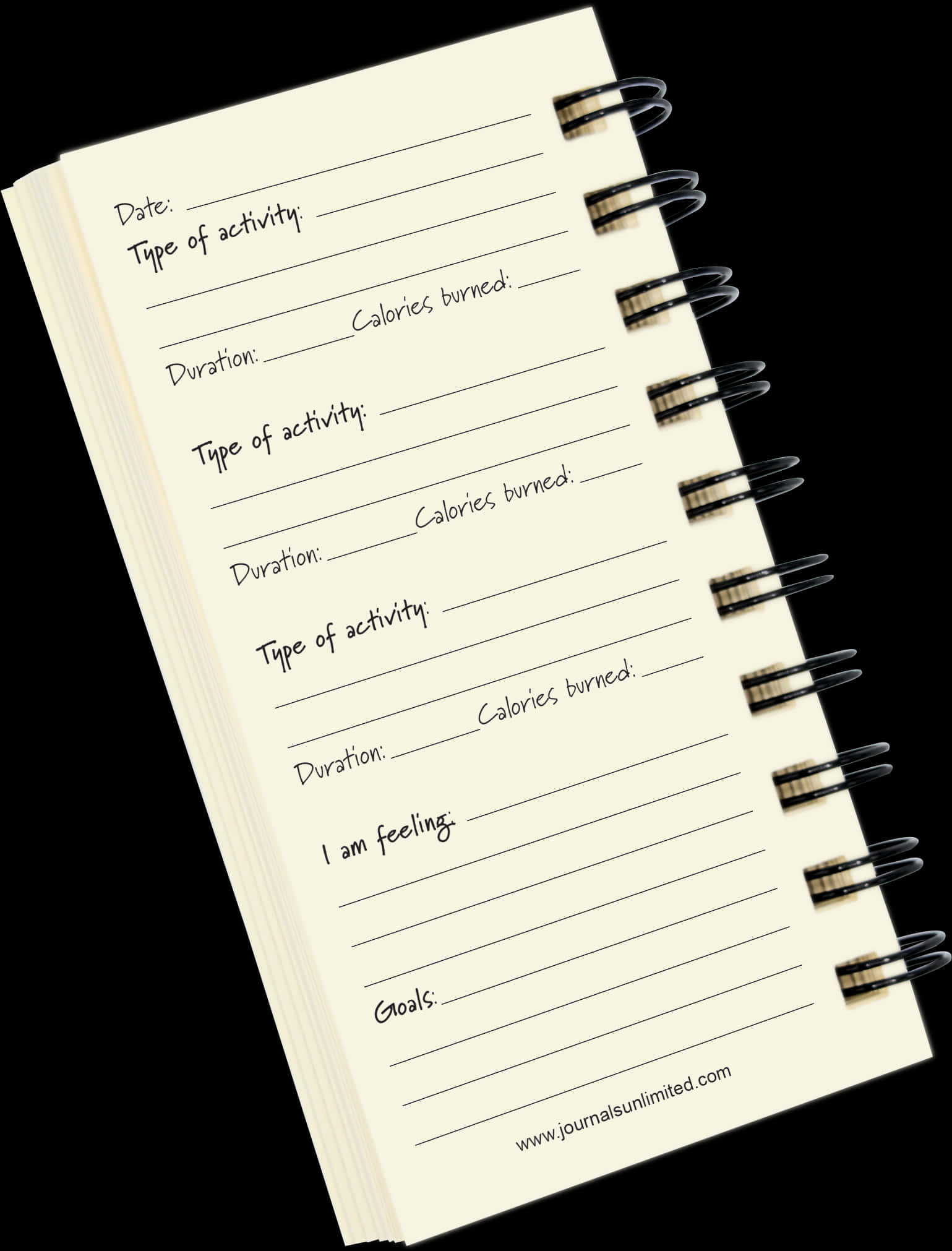 Fitness Activity Tracker Notebook PNG