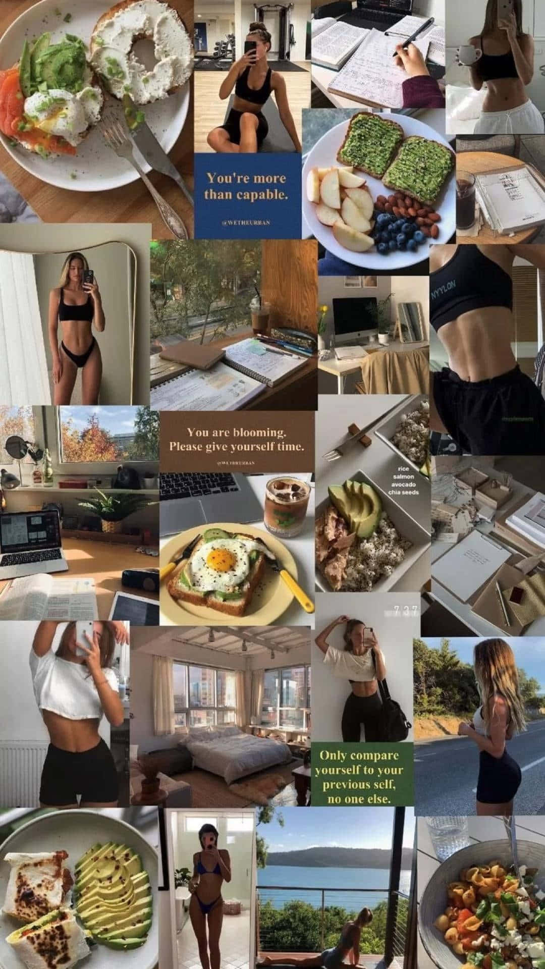 Fitness_and_ Wellness_ Inspiration_ Collage Wallpaper