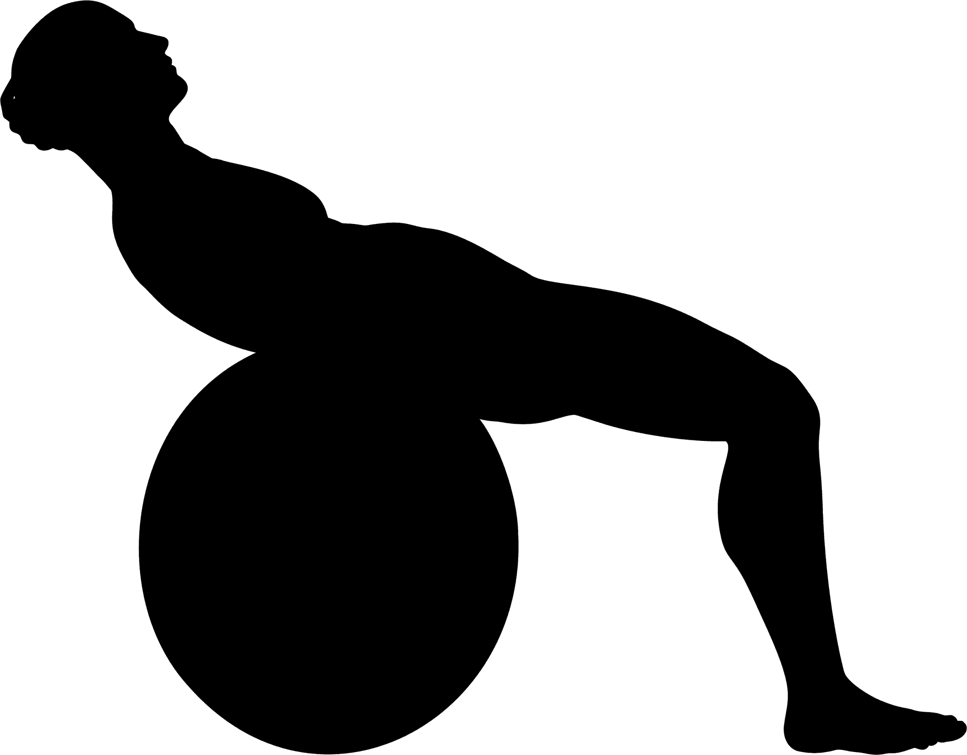 Fitness Ball Bridge Exercise Silhouette PNG