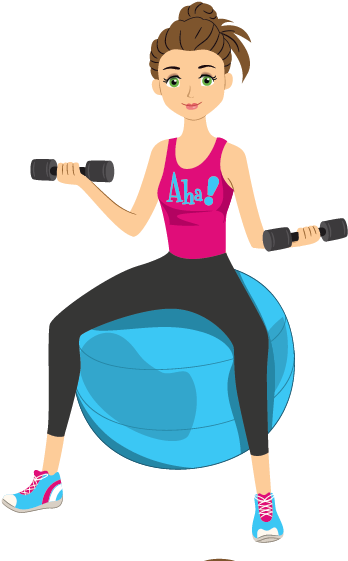 Fitness Ball Dumbbell Workout PNG