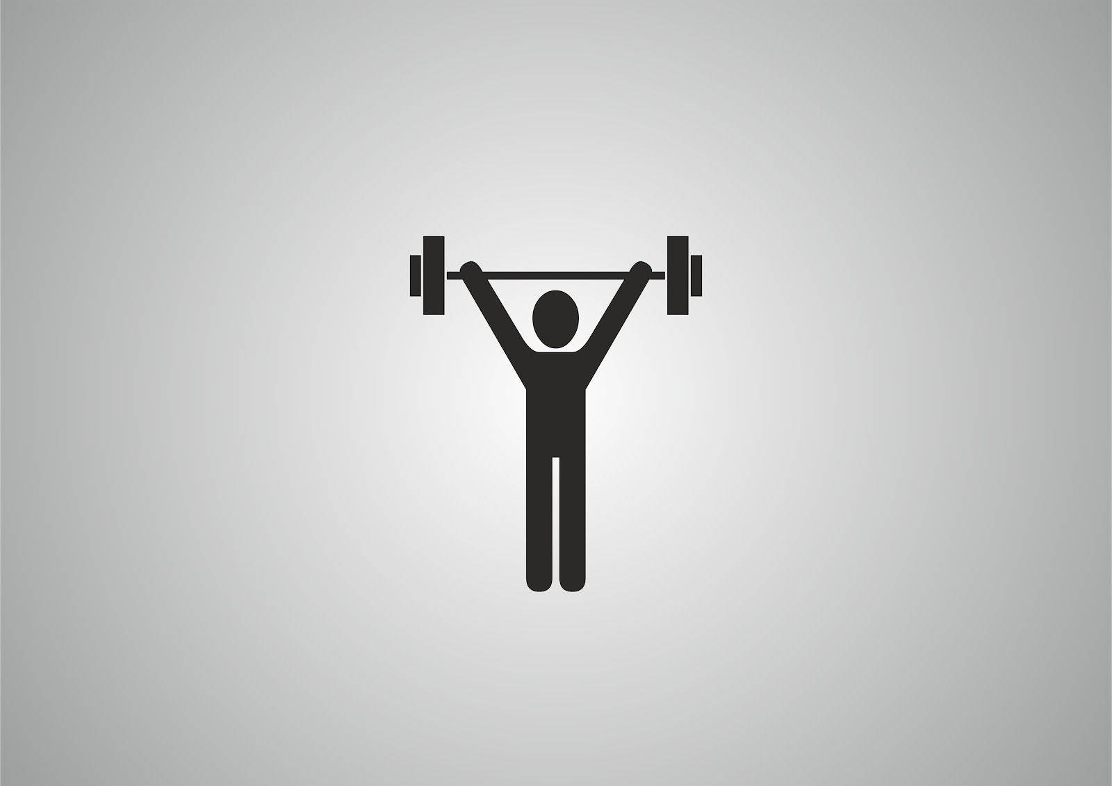 Fitness Cartoon Figure Weightlifting Background