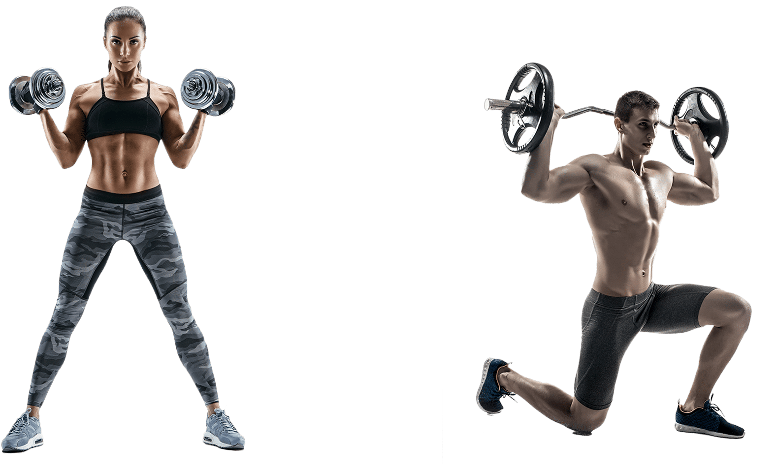 Fitness Duo Weightlifting Workout PNG