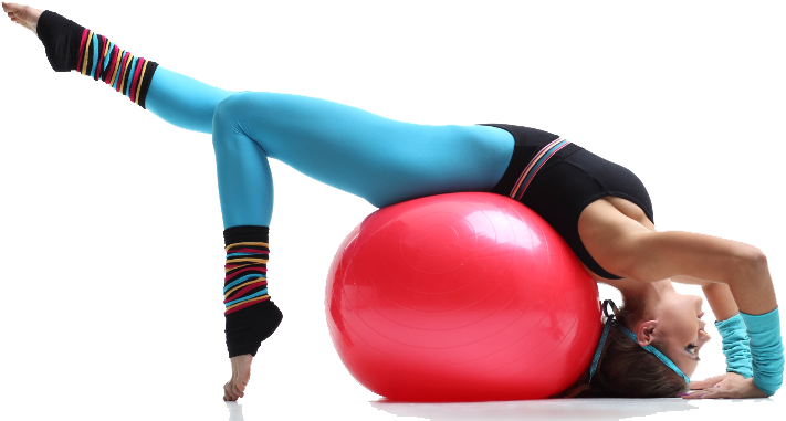 Fitness Enthusiast Performing Exercise Ball Workout PNG
