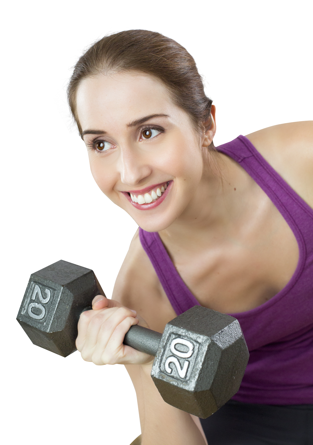 Fitness Enthusiast Young Woman Lifting Weights PNG