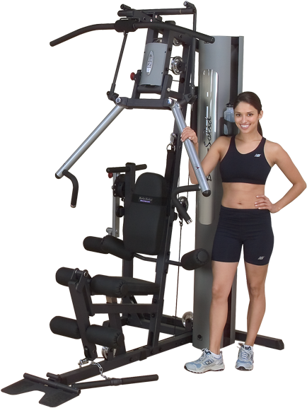 Fitness Enthusiastwith Multi Gym Equipment PNG