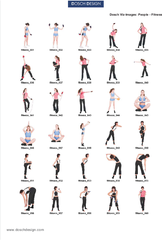 Fitness Exercise Vector Illustrations Collection PNG
