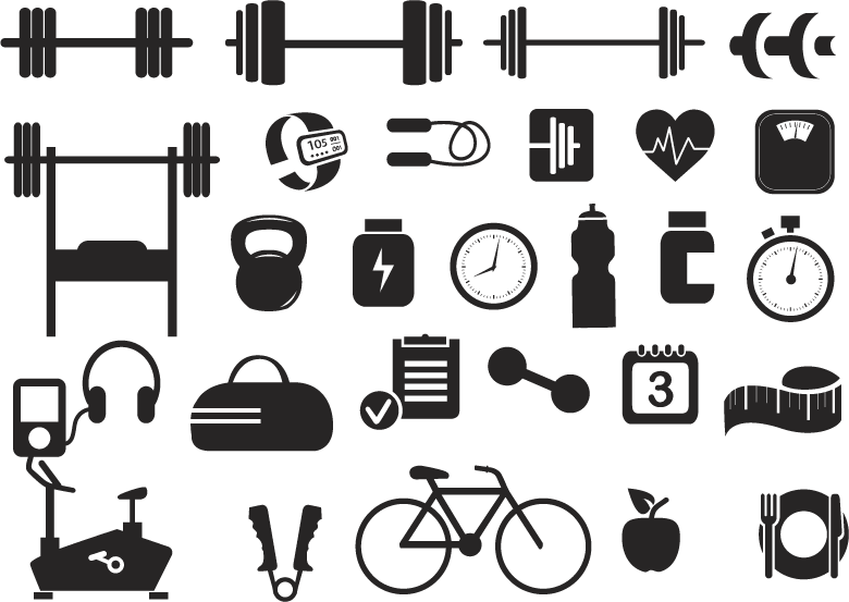 Fitness Icons Collection PNG