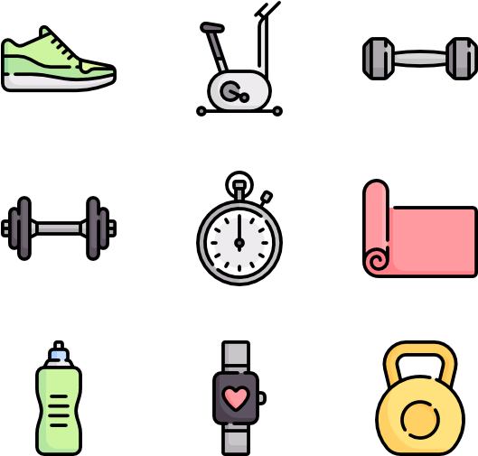 Fitness Icons Collection PNG