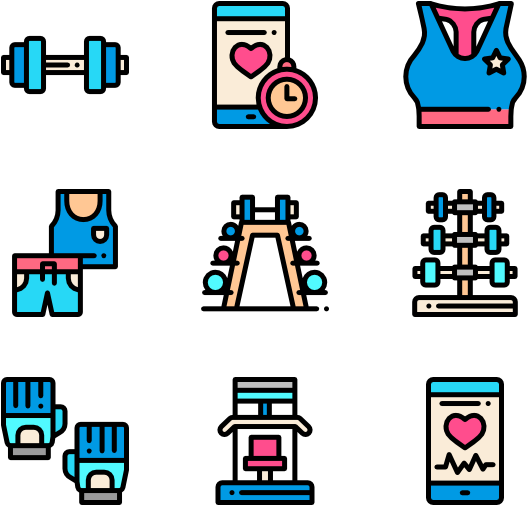 Fitness Icons Set PNG