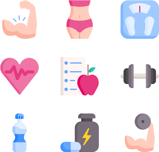 Fitness Icons Set PNG