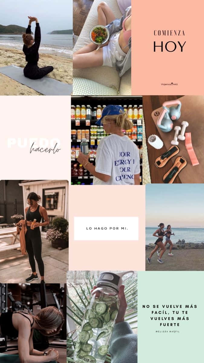 Fitness Inspiration Collage Wallpaper