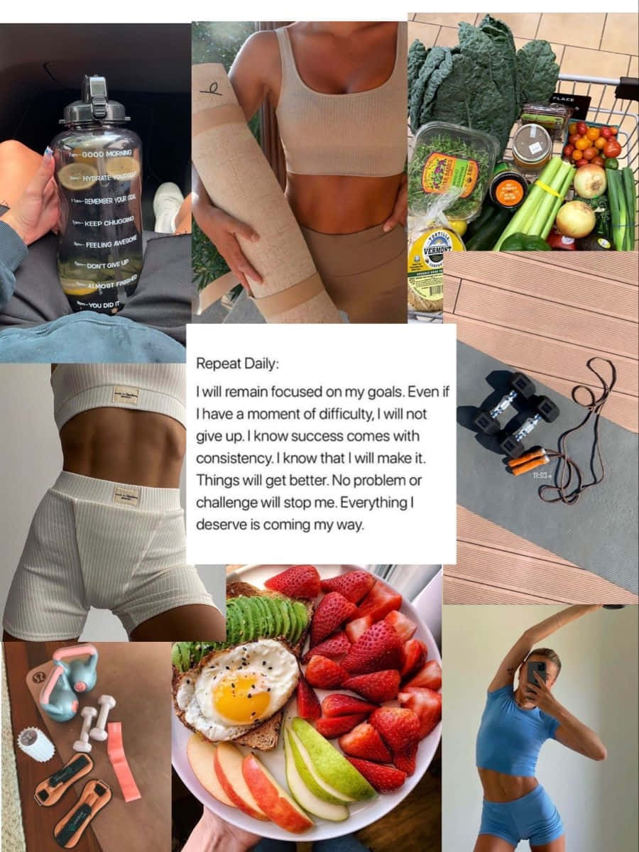 Fitness Inspiration Collage Wallpaper